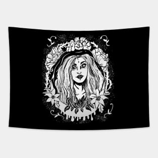 Moon Maiden Druidess Gothic Forest Witch Tapestry