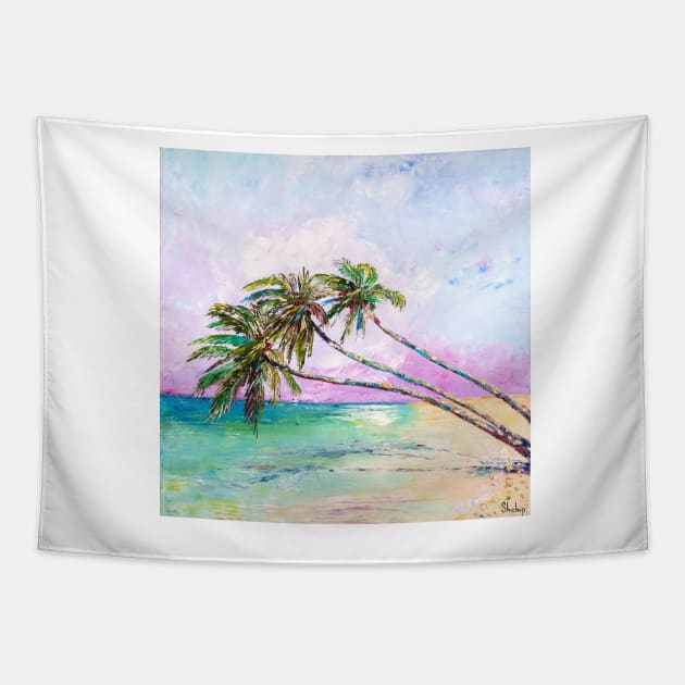 Paradise Lagoon Tapestry by NataliaShchip