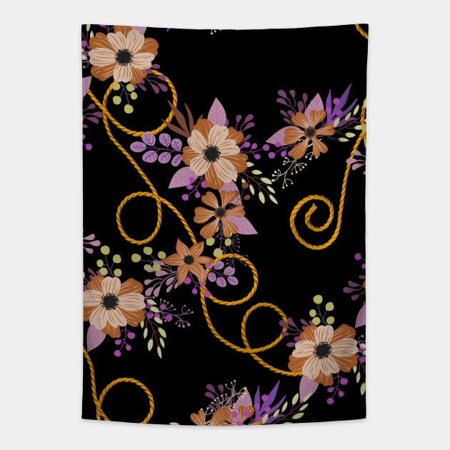 Cute flowers with ropes Tapestry by ilhnklv