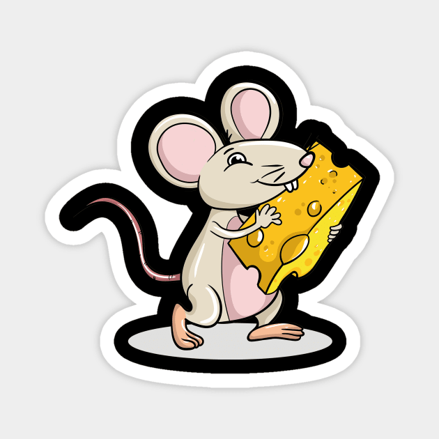 Mouse Cheese Magnet by LetsBeginDesigns