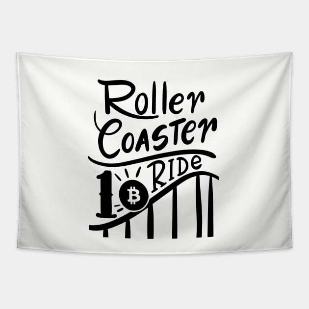 Bitcoin Roller Coaster Ride Tapestry by nataliagonzalez