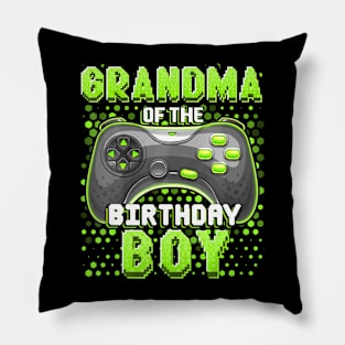 Grandma Of The Birthday Boy Matching Video Game Birthday Pillow