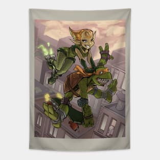 TMNT Mikey and Neutrino Kala Tapestry