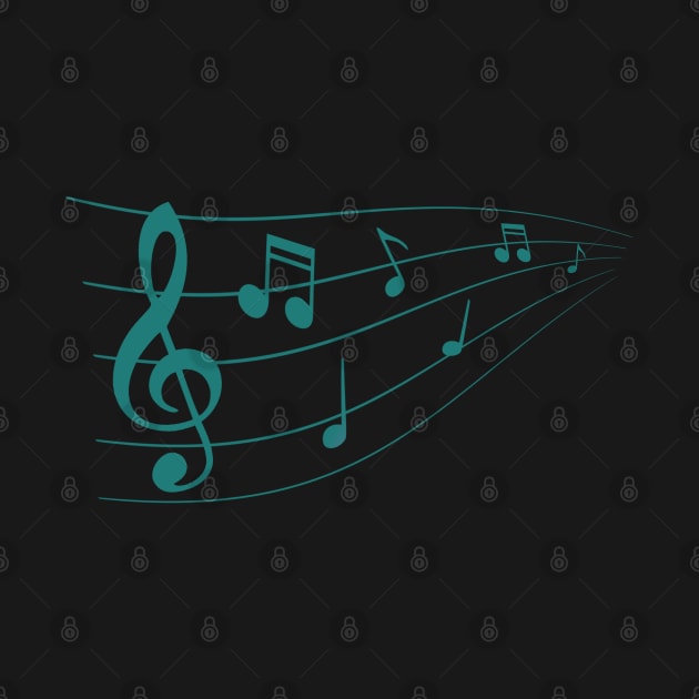 Musical notes teal by Mi Bonita Designs