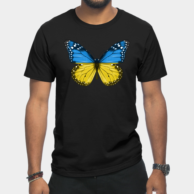 Ukrainian Flag Butterfly - Gift for Ukrainian From Ukraine - Ukrainian - T-Shirt