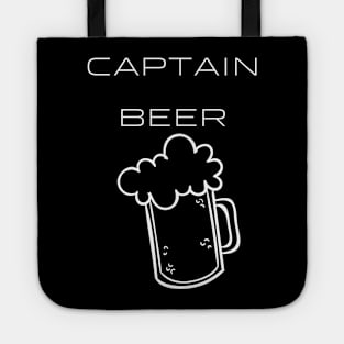 Captain Beer Typography White Design Tote