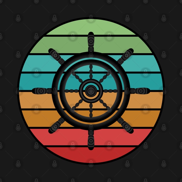 Retro Vintage Nautical Ship Wheel by IsmaSaleem