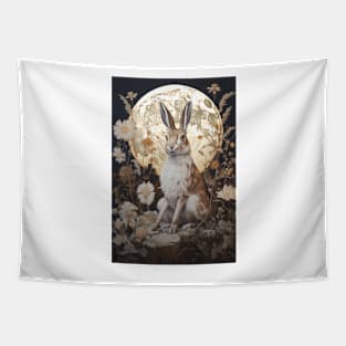 Hare, Pagan Hare, Pagan Art, Moon, Animal, Tapestry