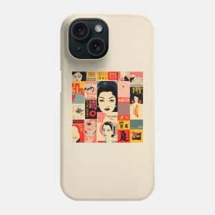 Montage of japanese cultural references to japan Phone Case