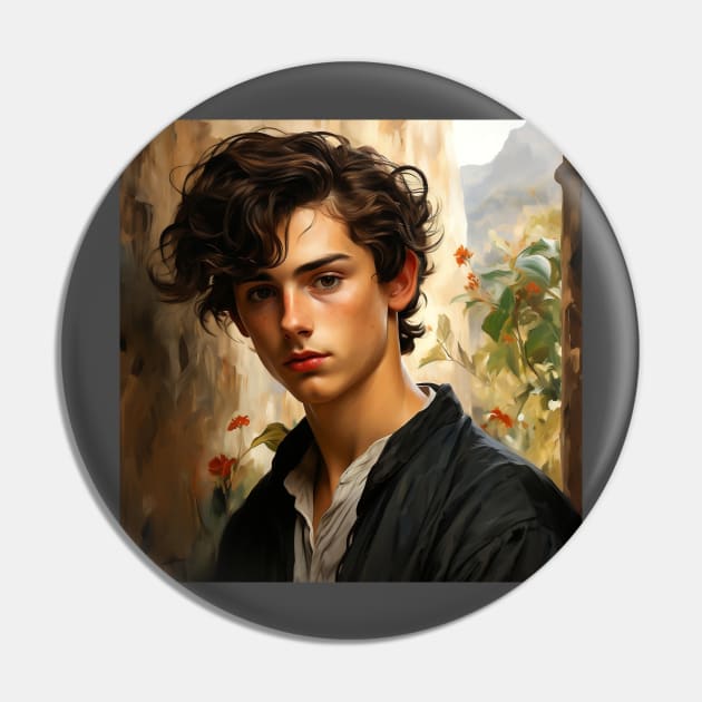 Painting of amazing Timothee Chalamet Pin by NinjadesignShop