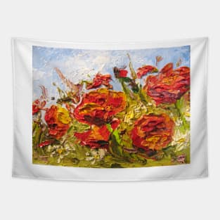 Poppies and Asters Tapestry