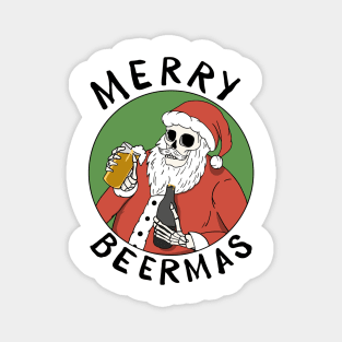 Merry Beermas White Magnet