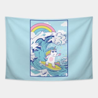 Surfer Unicorn Tapestry