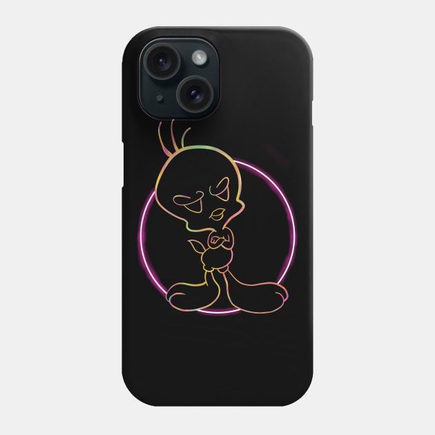 Trippy neon Light bird Phone Case by Kakescribble