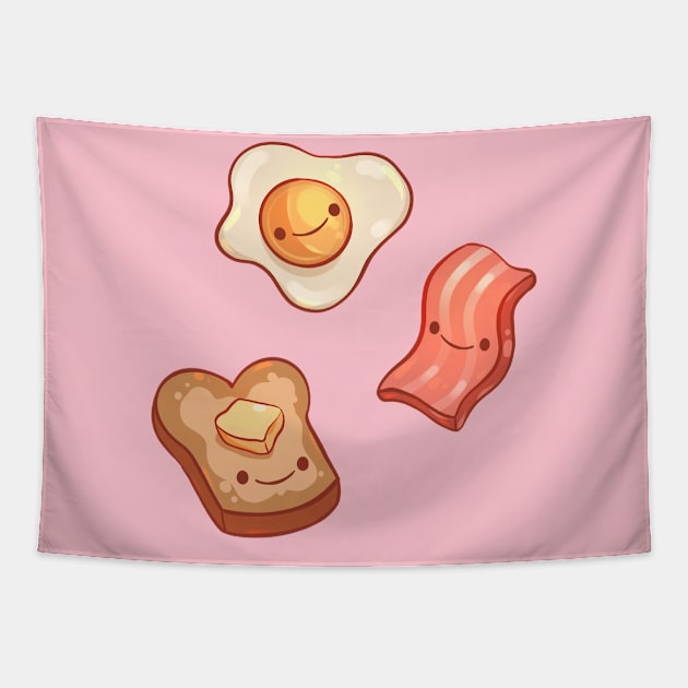 Breakfast Buddies (Sticker Pack) Tapestry by Claire Lin