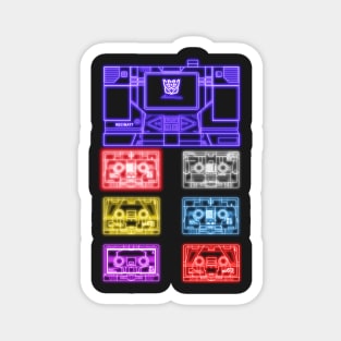 Masterpiece Soundwave and Cassettes Multicolour tron effect Magnet