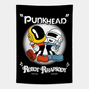 Punkhead - Vintage Cartoon Robot Rhapsody - Rubber Hose Style Dance Tapestry