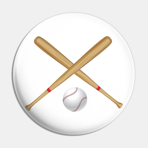 Baseball Bat and Ball Pin by AnnArtshock