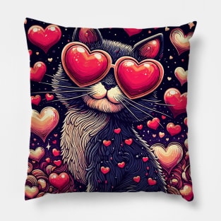 Funny Valentine Cat Pillow