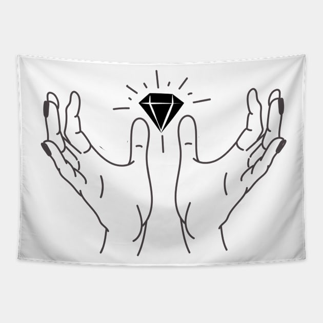 Diamond Hands Tapestry by designsplus