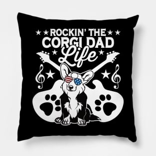 Rocking The Corgi Dad Life Dog Lover Pillow