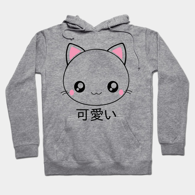 Cute Kawaii Cat Face Japanese Anime Kawaii Hoodie Teepublic