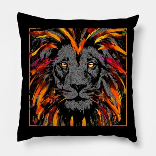 Orange Lion Head - Lion Face Pillow