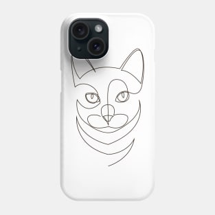 One line cat Phone Case