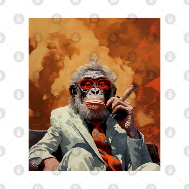 Cigar Smoking Orangutan: Sophisticated Orangutan Charm by Puff Sumo