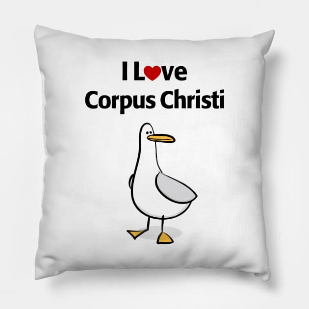 I Love Corpus Christi Pillow by MonkeyTshirts