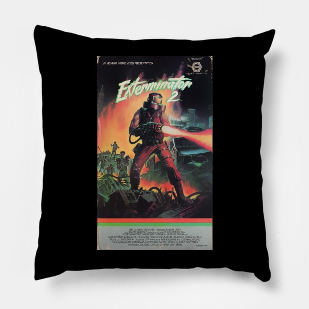 Exterminator 2 VHS cover v1 Pillow by Psychosis Media