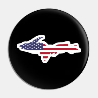 American Flag Upper Peninsula Logo Pin