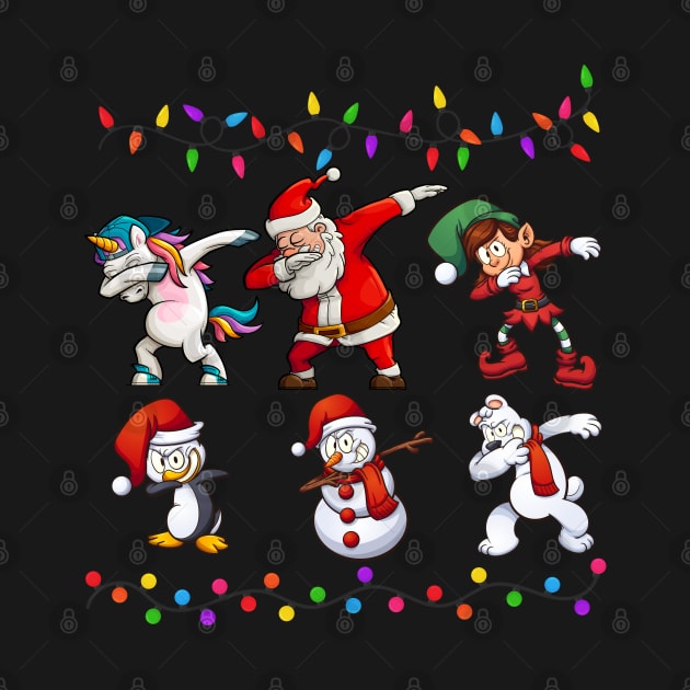 Dabbing Santa Elf Friends Christmas by medrik