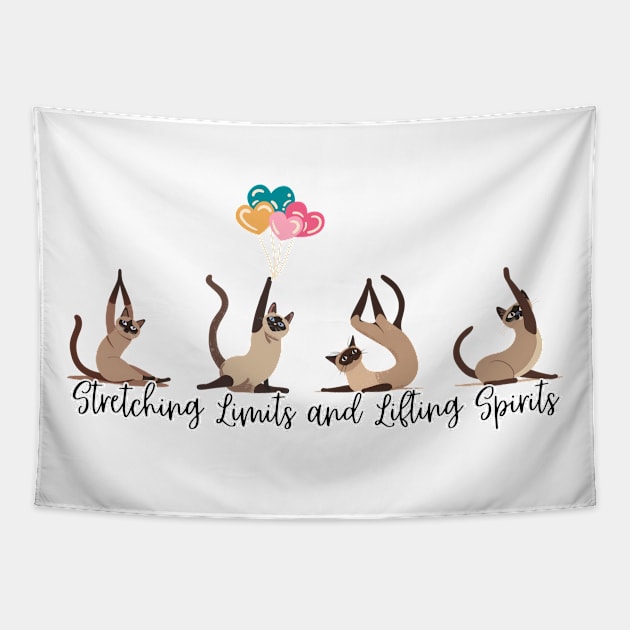 Siamese Cat Yoga Tapestry by softprintables