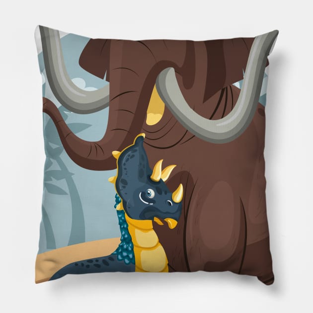 Prehistoric animals Pillow by PG