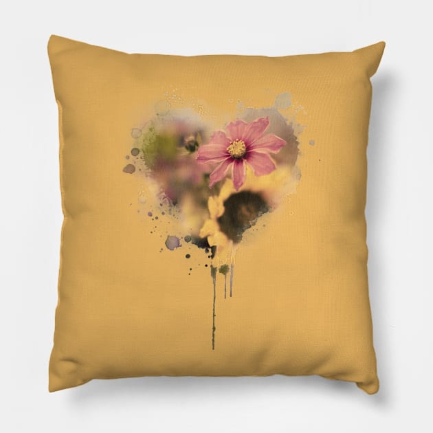 Flower Heart Pillow by Little Birds