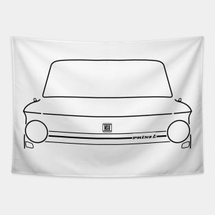 NSU Prinz 4 classic car black outline graphic Tapestry