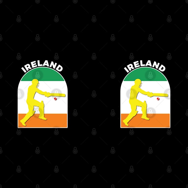 Ireland Cricket Batsman Ireland Flag by DPattonPD