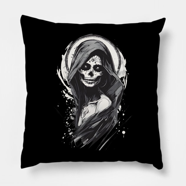 Santa Muerte Pillow by huwagpobjj