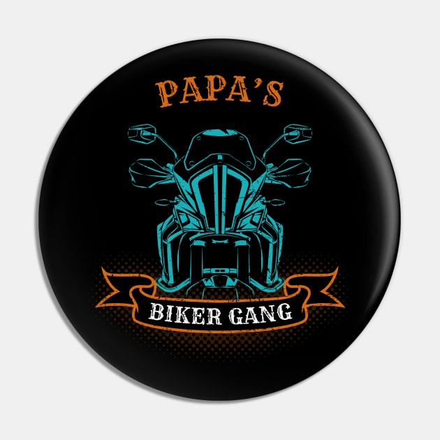 Papa's Biker Gang Father's Day Pin by DwiRetnoArt99