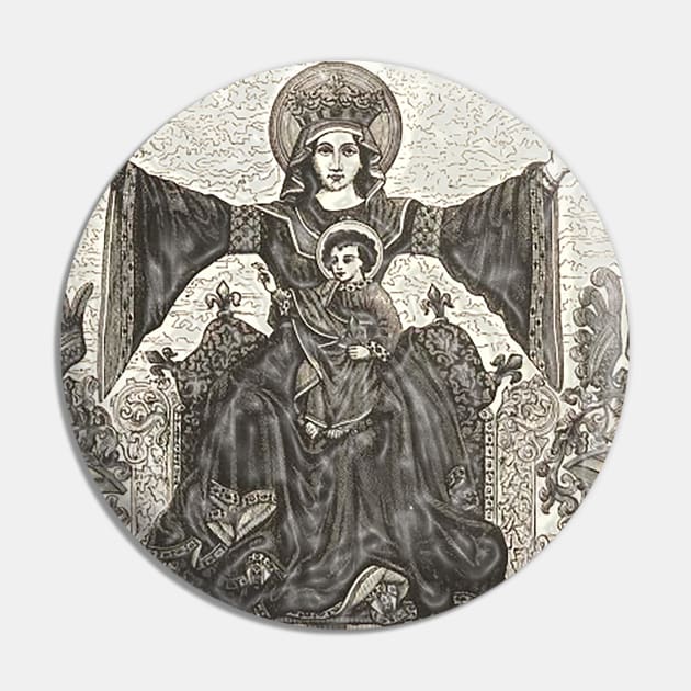 Saint Mary and her baby Jesus Pin by Marccelus