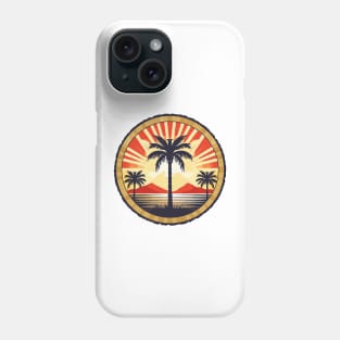 graphic background, Sunset on the banks of the river in the midst of palm trees Phone Case