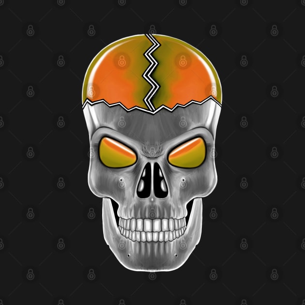 Orange skull with transparent background by Costa Clinic