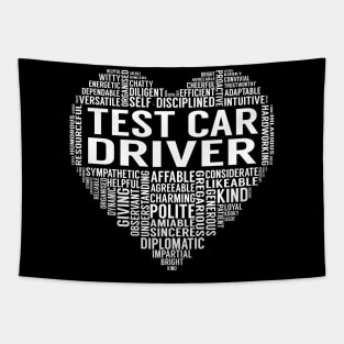 Test Car Driver Heart Tapestry