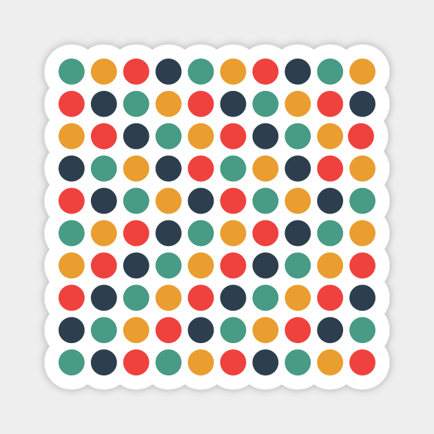 Spots and Dots in blue green red and yellow Magnet by lucybrownlane