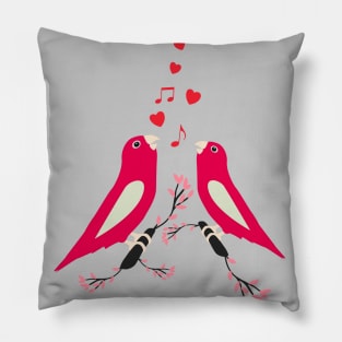 Lovebirds Singing- Affair of the Heart Pillow