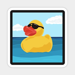 Yellow Rubber Duck in Sunglasses Magnet