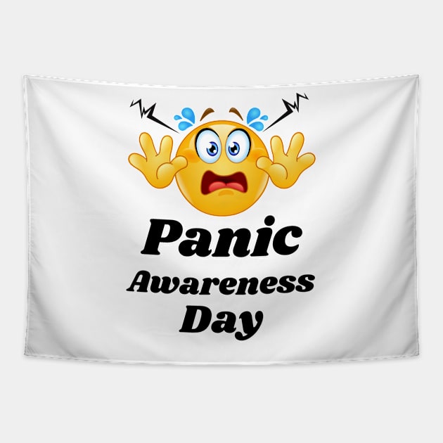 Panic awareness day with white text Tapestry by Blue Butterfly Designs 