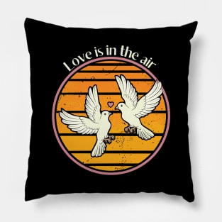 Romantic Lovebirds Love is in the Air Valentine's Day Pillow