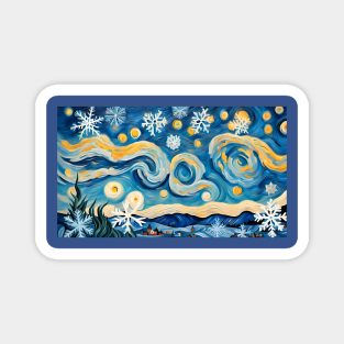 Snowflakes van Gogh Style Magnet